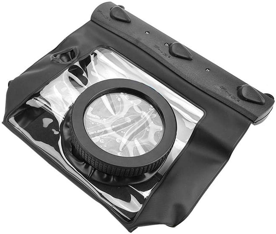 Universal Waterproof Case, GQ-518M DSLR Camera Series Waterproof Case 20M Diving Housing Case with Shoulder Strap for Most DSLR Cameras for Canon Nikon (Black)