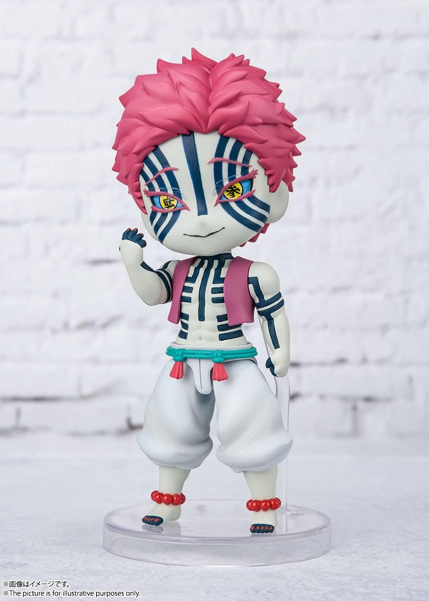 TAMASHII NATIONS Figuarts Mini Demon Slayer Akaza Mini Figure, Approx. 3.5 inches (90 mm), PVC/ABS, Painted Action Figure