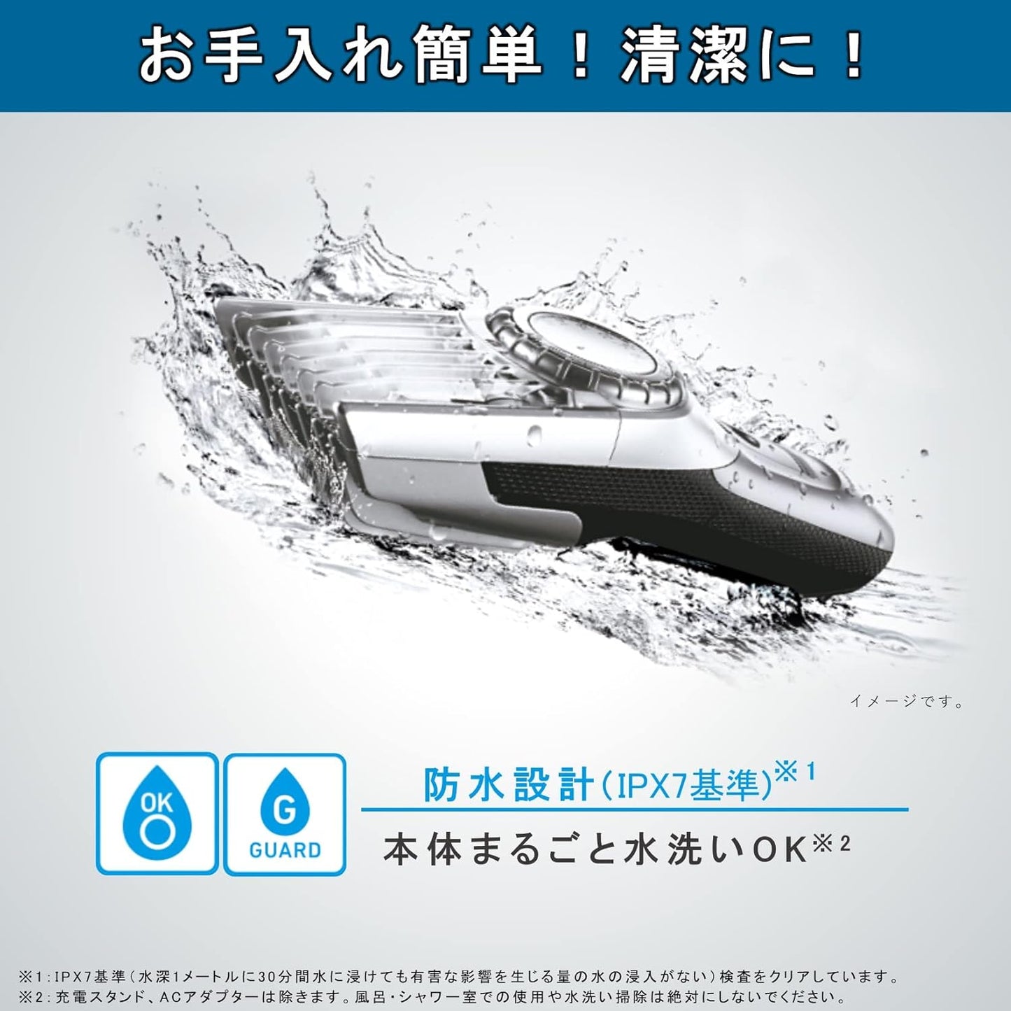 Panasonic Hair Cutter Clipper for Short Hair, Rechargeable & AC-Powered, Silver ER-GC74-S