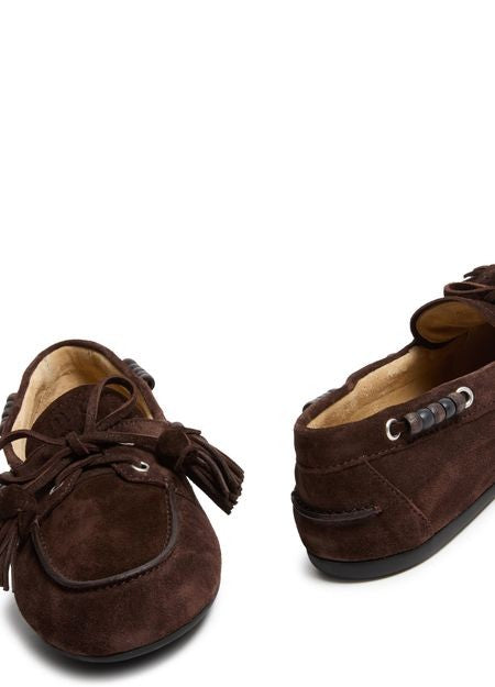 MIU MIU Suede loafers with tassels - Image 7