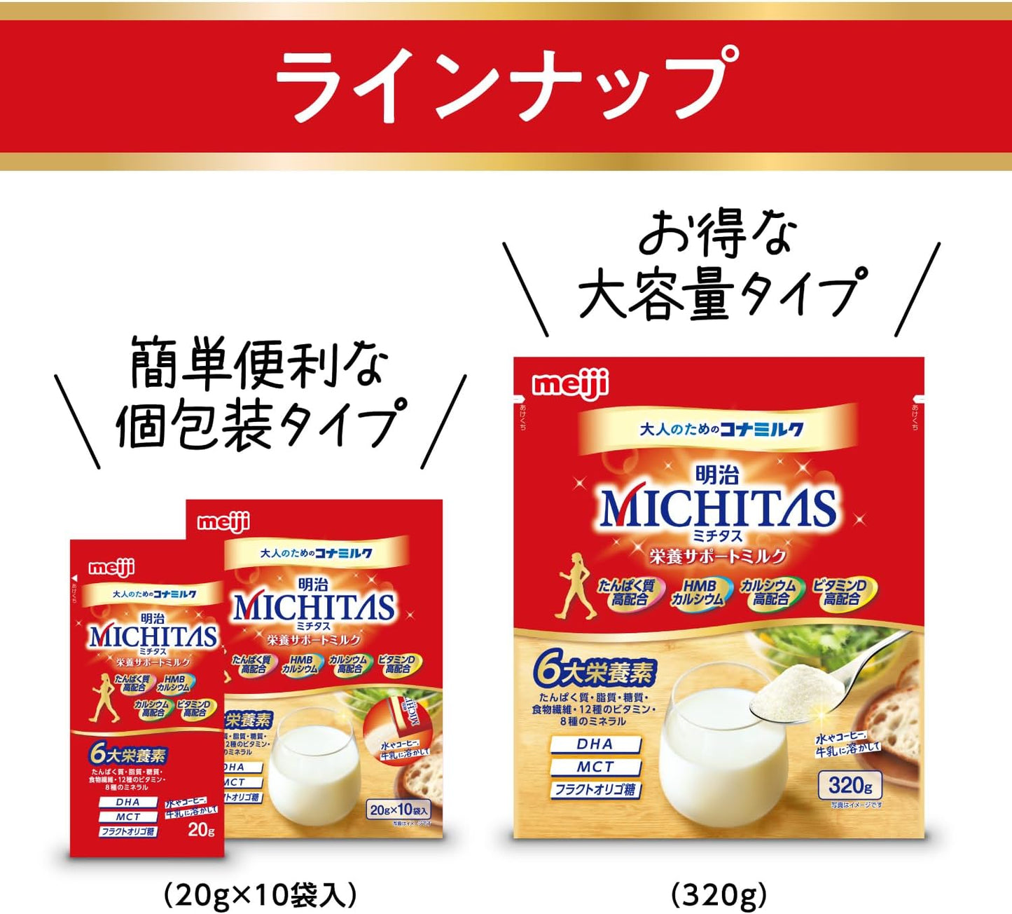 Micitas Nutritional Support Milk, 0.7 oz (20 g) x 10 Packets, Kona Milk for Adults, Meiji