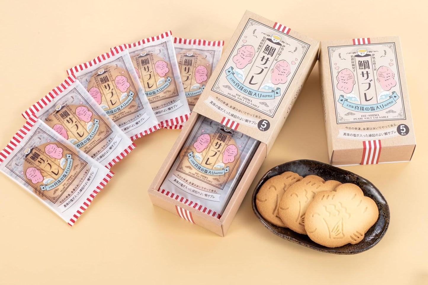 Ise Shima Souvenir, Special Selected European Style Sweets, Snapper Saple, Pack of 5