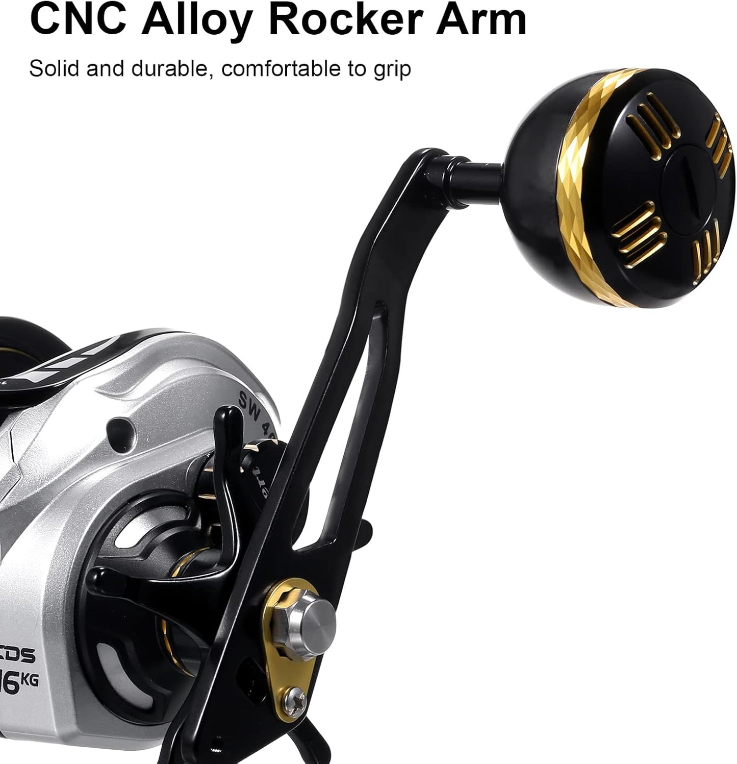 Baitcasting Reel 16KG Drag Power 6+1 BB 6.3:1 Single Handle Fishing Reel with Magnetic Brake System