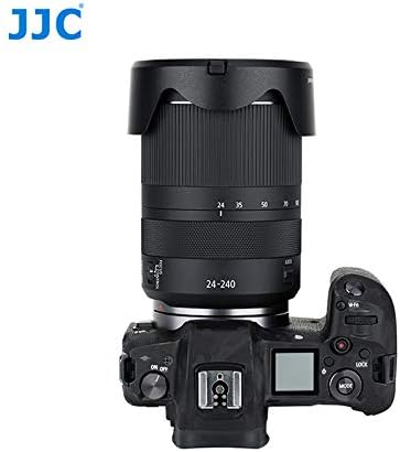 JJC Reversible Canon Lens Hood EW-78F Compatible RF 24-240mm F4-6.3 IS USM Lens for Canon Camera EOS R5 R6 RP R Ra Cleaner with Our Original Logo 2 Piece Set (Lens Hood, Cleaner)