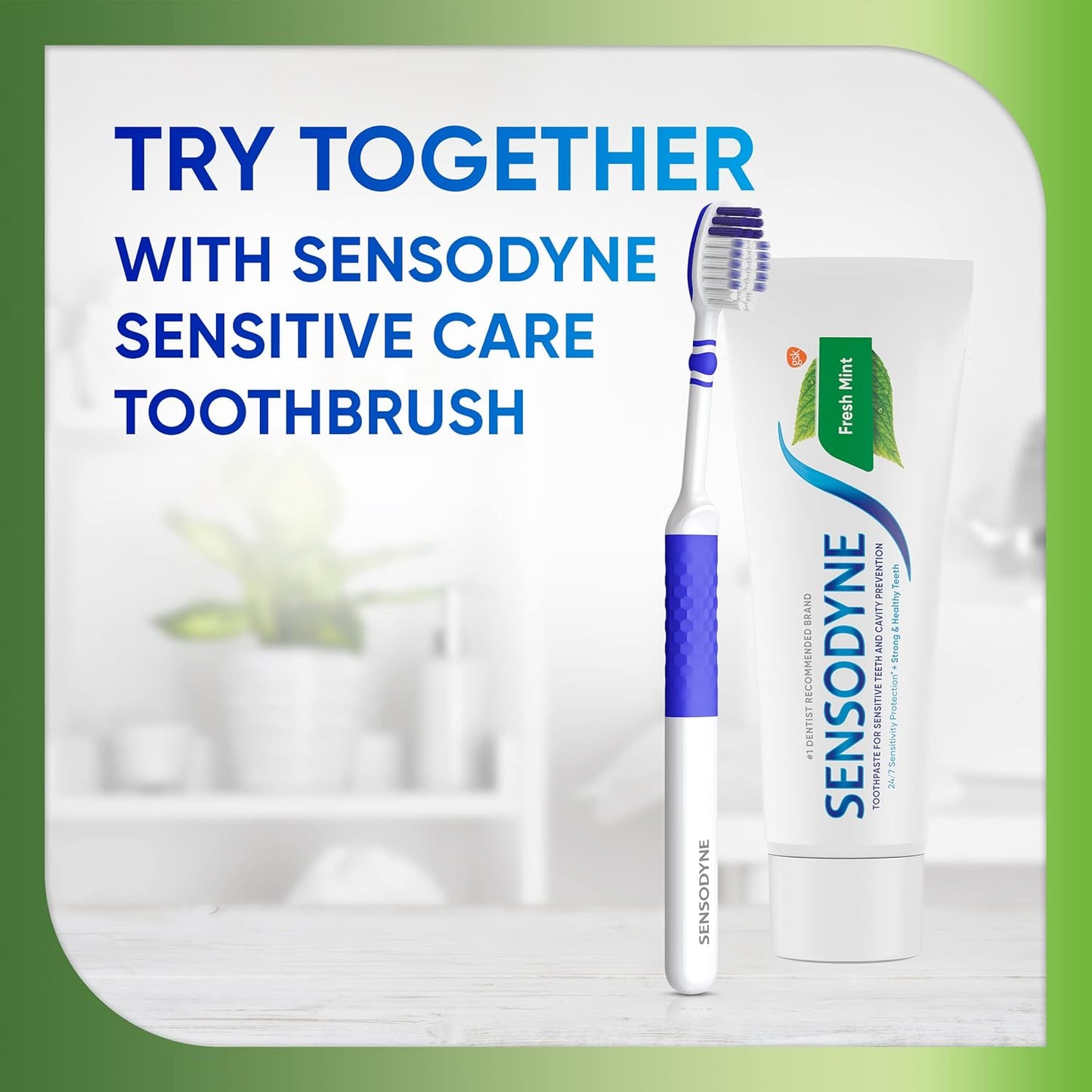Sensodyne Fresh Mint - Pasta dental para dientes sensibles, pasta dental aceptada por la ADA para la prevención de caries y el tratamiento de dientes sensibles - 4 onzas (paquete de 2)
