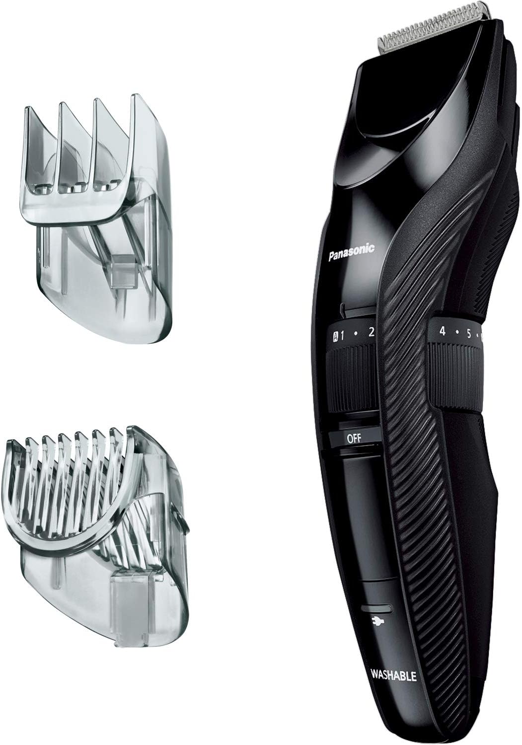 Panasonic ER-GC55-K Hair Clipper, Two-Block Compatible, Rechargeable and AC-Powered, Black