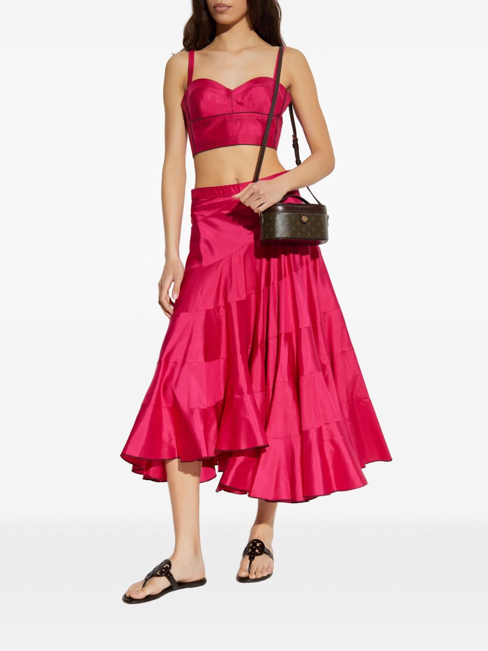 Tory Tory Burch Silk Flared Midi Skirt - Image 8