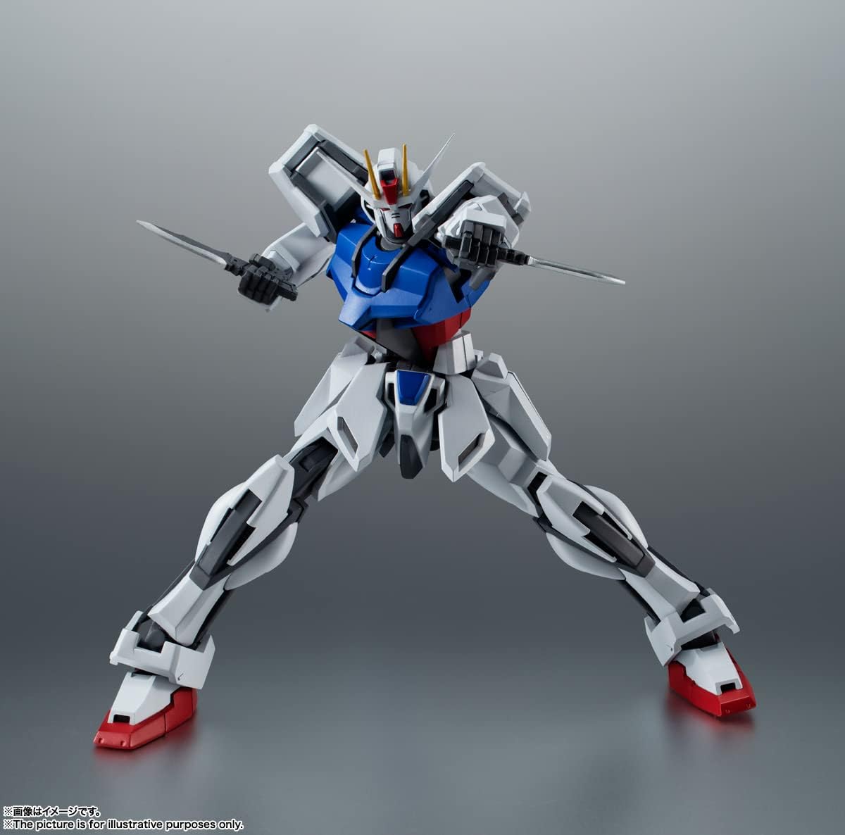 Robot Spirits Mobile Suit Gundam SEED GAT-X105 Strike Gundam Ver. A.N.I.M.E. (Resale Version), Approx. 4.9 inches (125 mm), PVC & ABS Pre-painted Action Figure