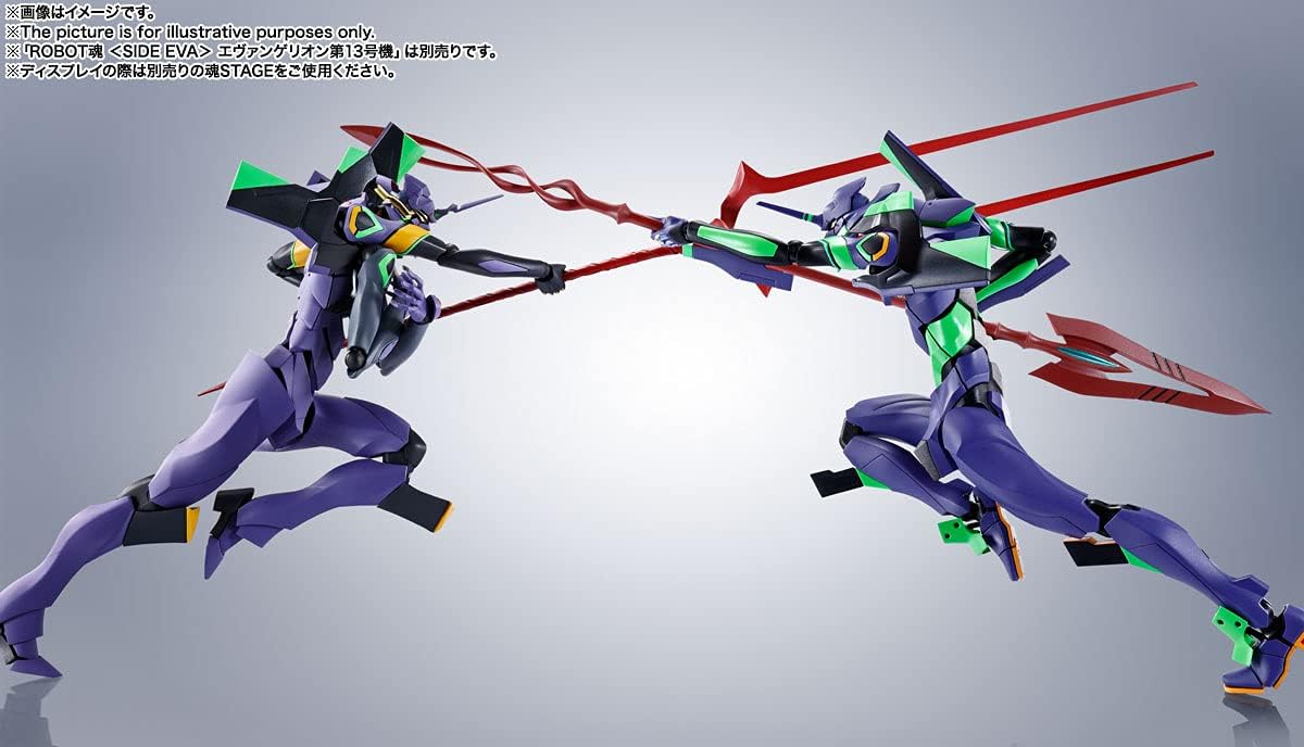 Robot Spirits BAS62117 Evangelion (Side EVA) Evangelion First Unit + Spear of Casius (Renewal Color Edition), Approx. 6.7 inches (170 mm), ABS & PVC, Pre-painted Action Figure