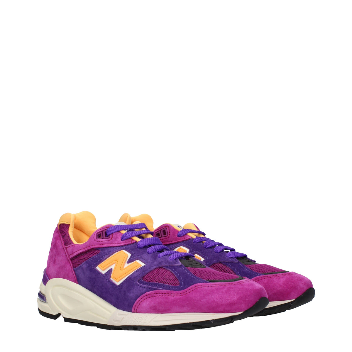 Designer Brand ニューバランススニーカー990メンズスエードパープル/イエロー - Image 8