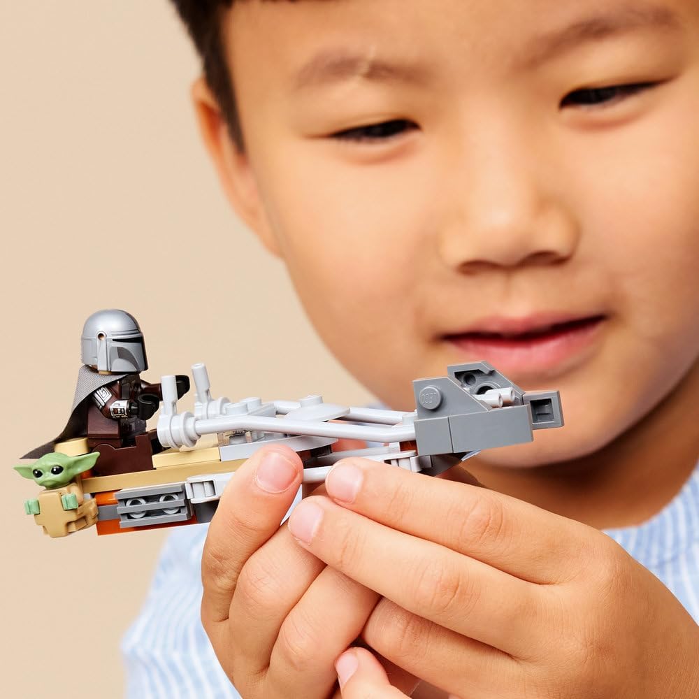 Lego 75436 Star Wars Mandalorian and Gogoo Speeder Bike(TM) Educational Boys Girls Child 6 7 8 9 Boys Girls Kids Vehicle Bike Space