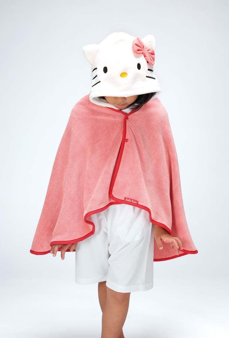 Skater BPO1-A Sanrio Water Absorption Quick-Drying Hooded Bath Poncho Hello Kitty Length 42.5 x Width 36.2 inches (108 x 92 cm)