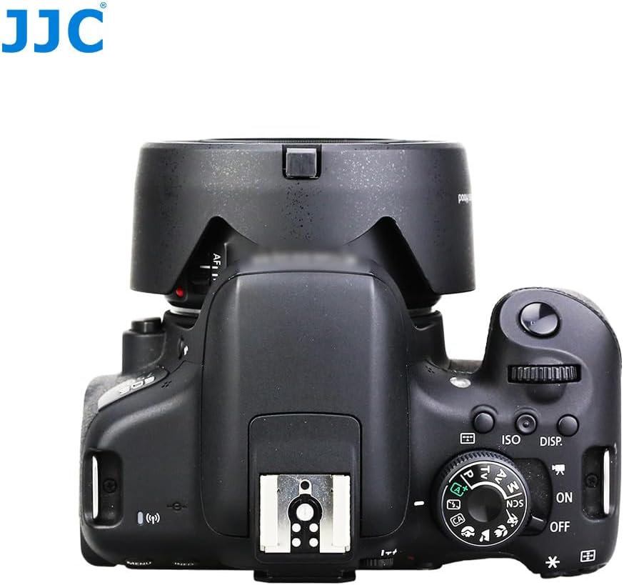 JJC Reversible Lens Hood for Canon ES-68 Compatible Canon EF 50mm F1.8 STM Lens for EOS 6D Mark II / 5D Mark IV III II / 5DS / 5DS R Camera (Lens Hood, Cleaner)