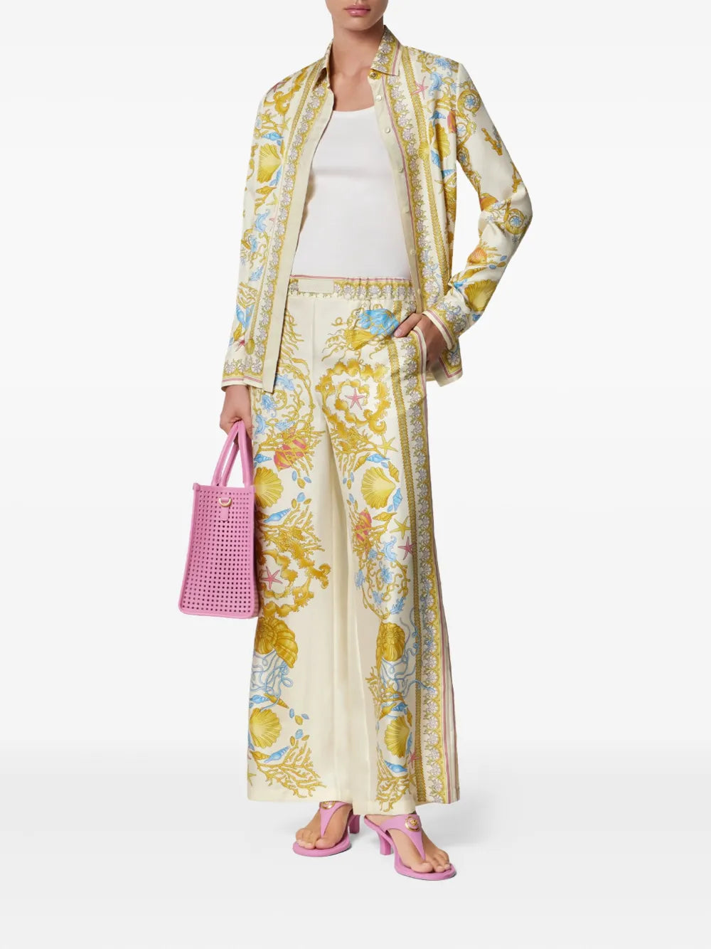 Versace ヴェルサーチの水中バロック様式のシルクパンツ - Image 8