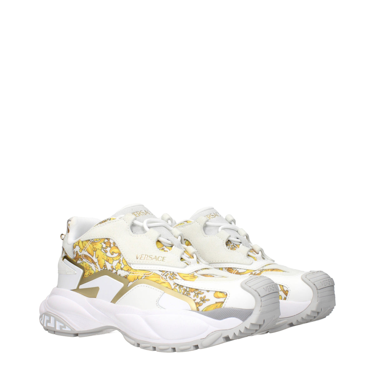 Versace ヴェルサーチ レディースs スニーカー ファブリック ゴールド/ホワイト - Image 8