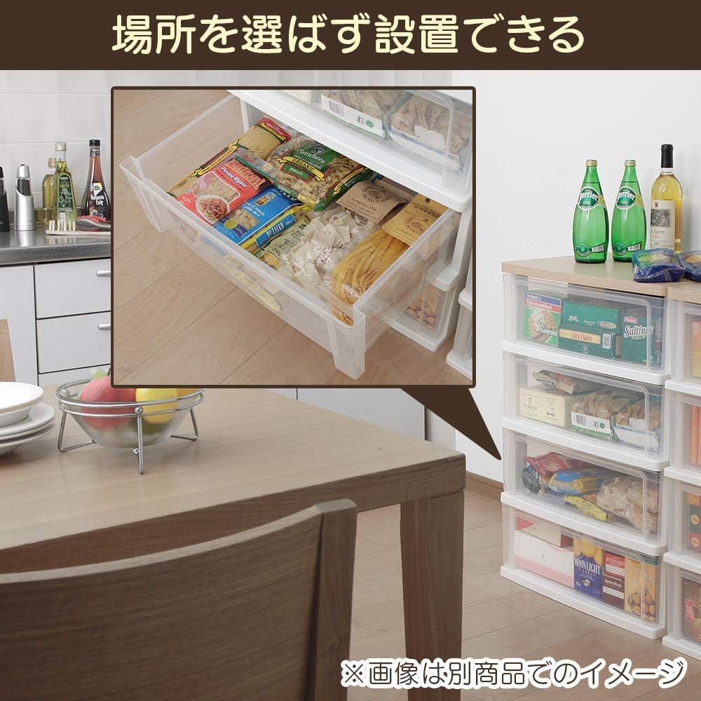 Iris Ohyama WTW-543 Chest Wide (Set of 3 Tiers x 2 Pieces) Made in Japan, Finished Product, 21.8 x Depth 16.1 x Height 24.5 inches (55.6 x 41.0 x 62.3 cm), French Oak Wooden Top Board