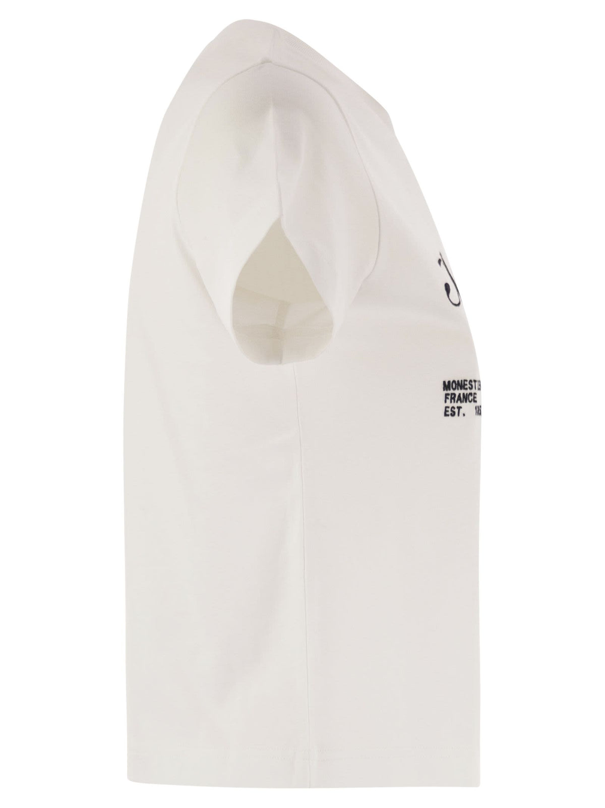 Moncler 筆記体のロゴが刺繍されたモンクラーコットンTシャツ - Image 8