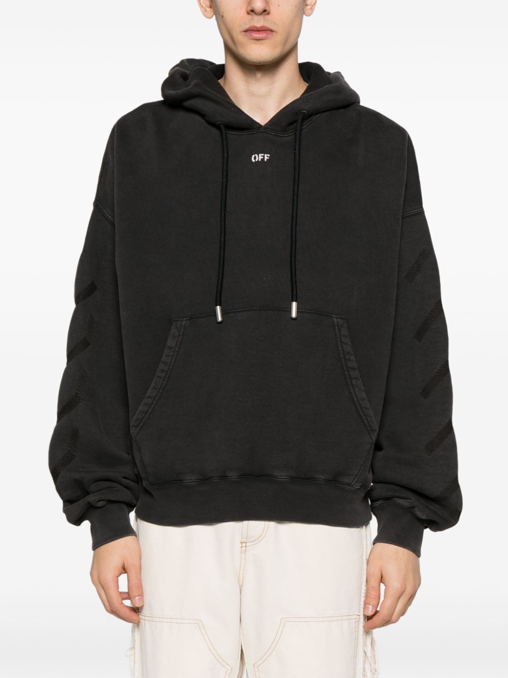 Off Off White Logo Cotton Hoodie - Image 8