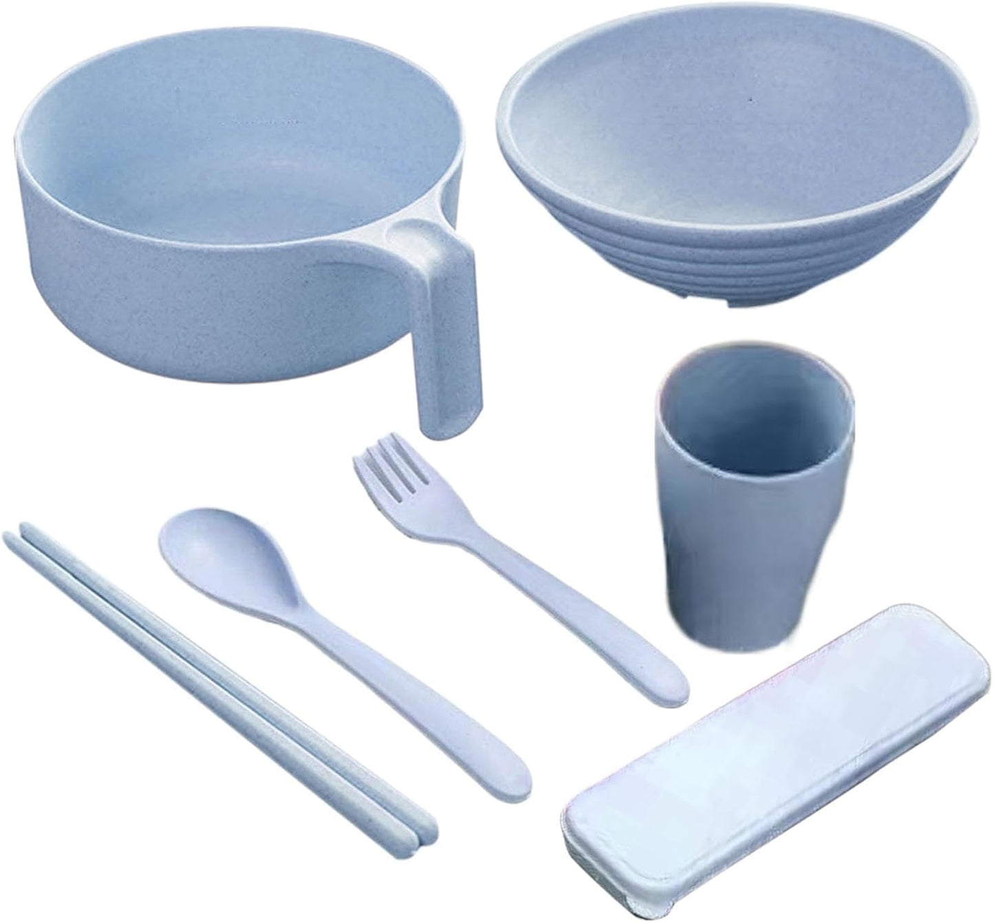 ラーメン丼セット - 即席麺丼セット、ラーメン丼セット,ラーメン即席麺 ラーメン、フォー、うどん、そば、アジア料理用のハンドルと蓋付きヌードルボウル - 6.1x2.76インチ