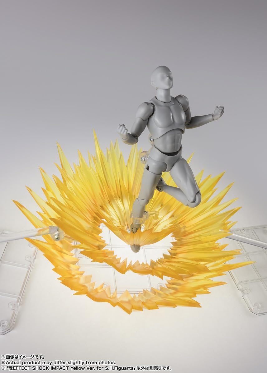 BANDAI SPIRITS Tamashii Effect Shock Impact Yellow Ver. for S.H. Figuarts Approx. 5.5 inches (140 mm), PVC & ABS Effect Parts for Figures