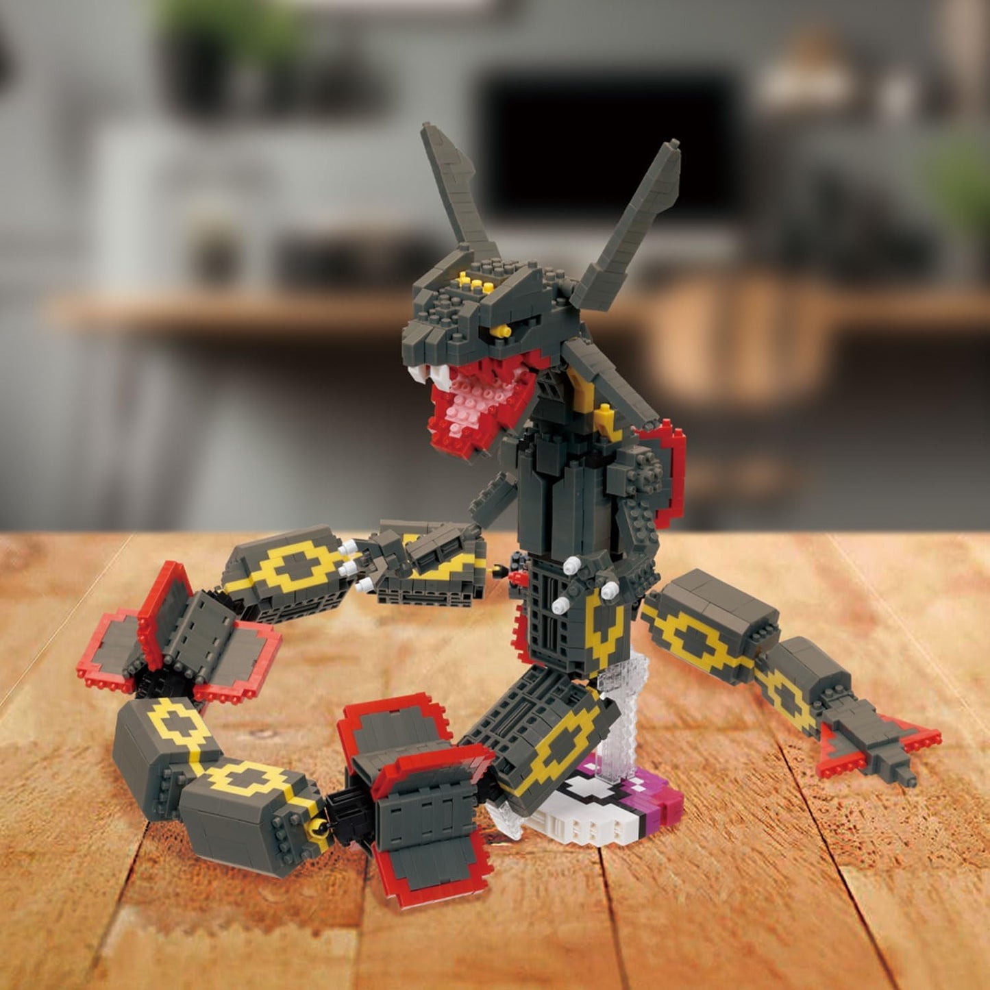 Kawada NBPM_104 Nanoblock, Pokémon, Black, Rayquaza, Extreme DXNBPM_104, 2.8 x 16.5 x 8.3 inches (7 x 42 x 21 cm), For Ages 12 and Up, Interior Hobby