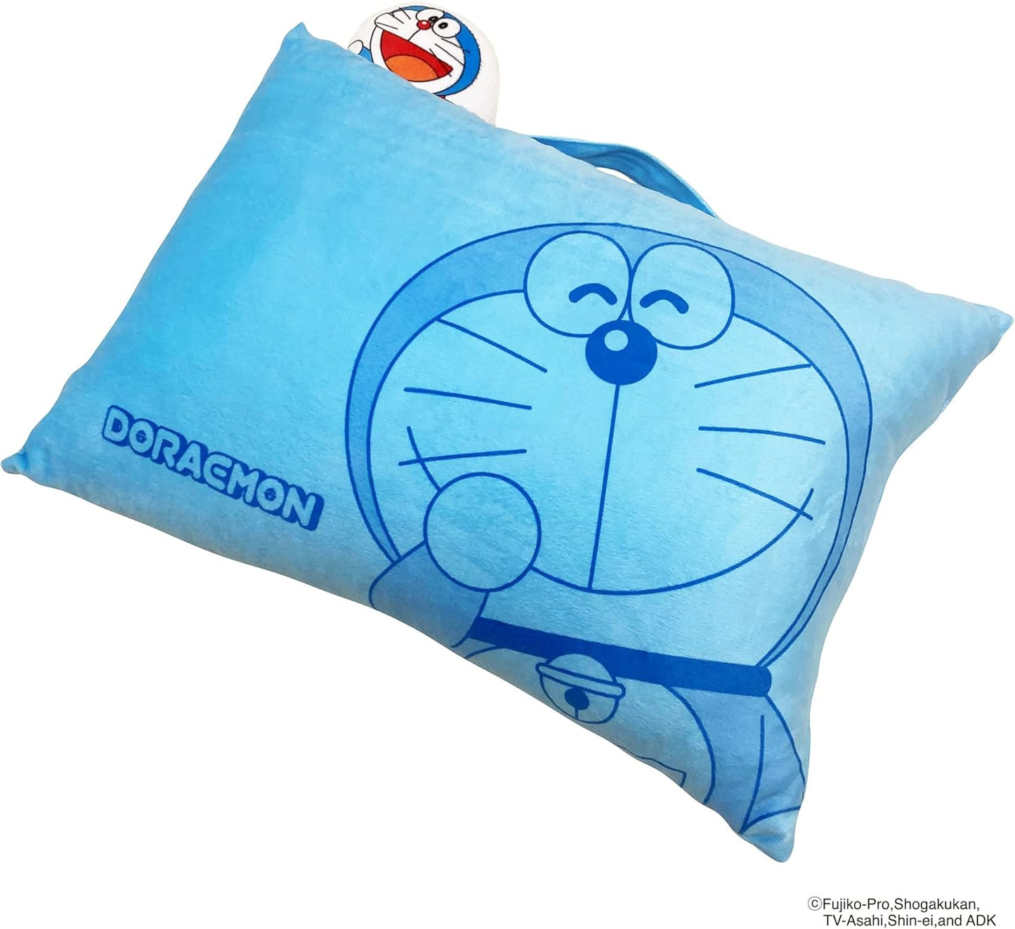 MORIPiLO Body Pillow Doraemon (Pillow with Mascot) With Handle Compact Cushion Goods Plush Toy Nap Pillow 11.0 x 15.4 x 3.5 inches (28 x 39 x 9 cm) Blue Character Morishita Pillows