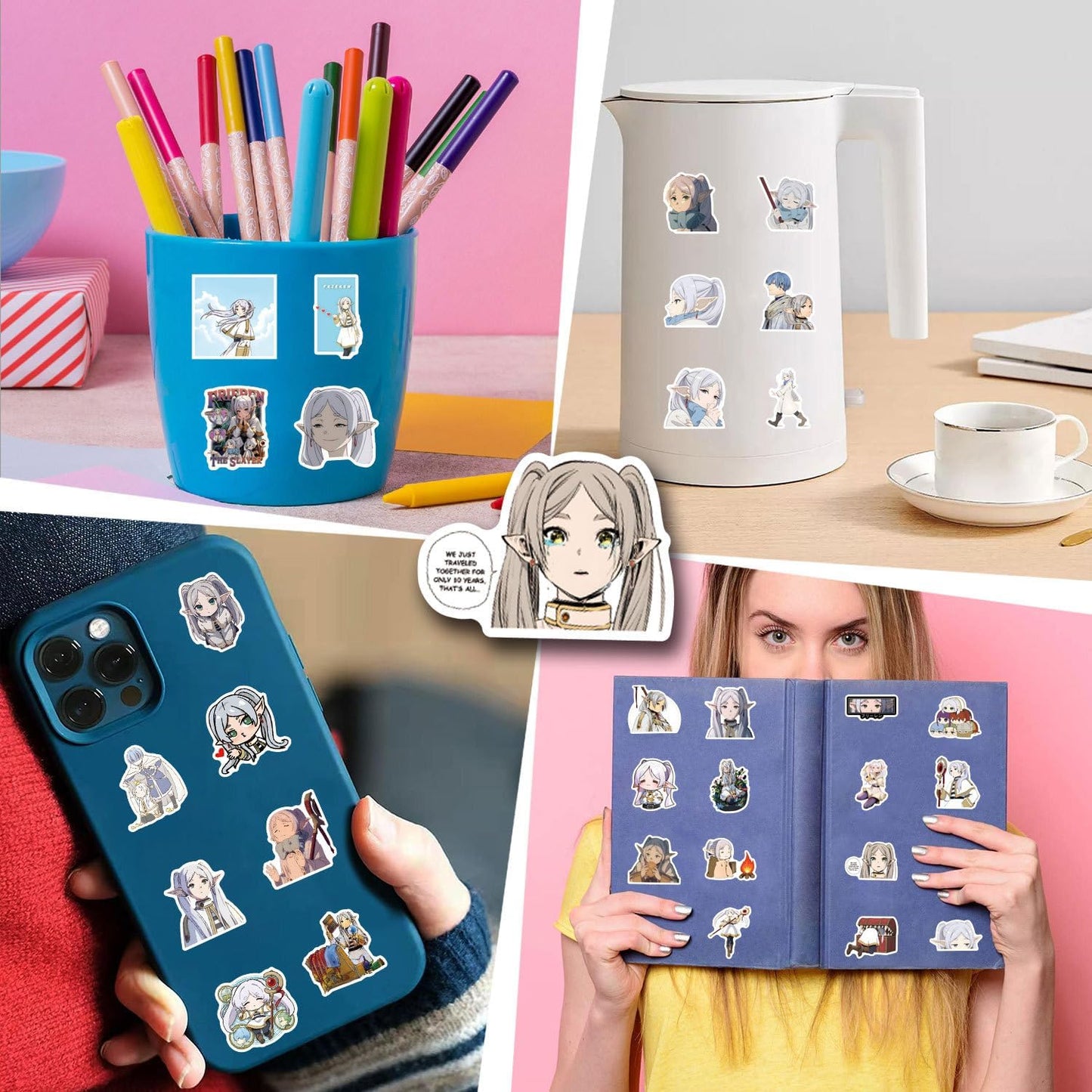 110 pieces Funeral Freeren Himmel Fern Stark Stickers Set, Anime, Cartoon Stickers, Cute, Notebook Stickers, Children's Stickers, Waterproof PVC Stickers, Character Goods, Surroundings, Popular