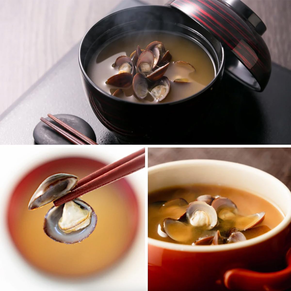 Aomori Prefecture-Produced Clam Miso Soup, 8 Servings, Shijimi-chan Honpo, Instant Miso Soup, Instant Clam Extract, Raw Miso Type, Retort, Domestic, with Seal