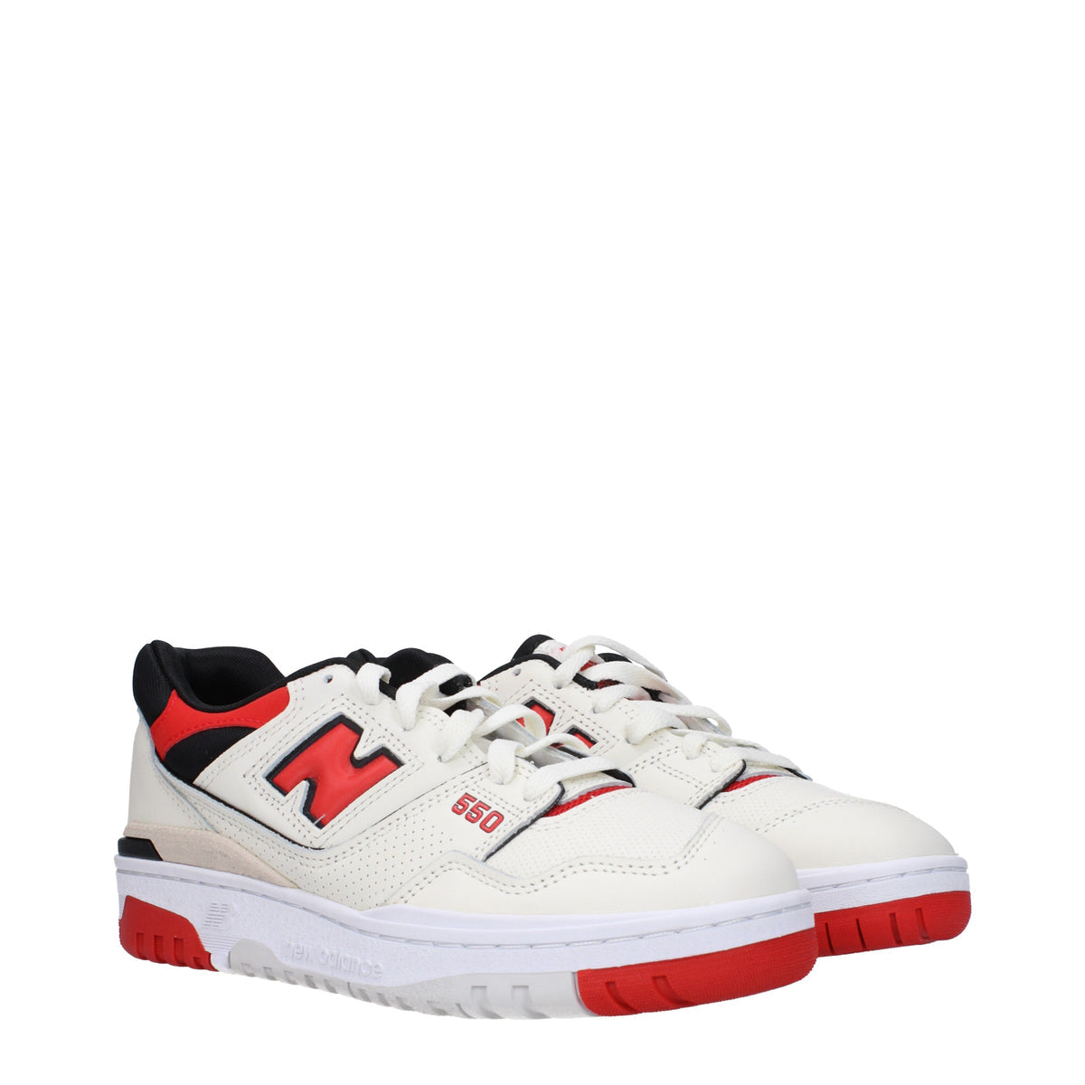 Designer Brand ニューバランススニーカー550メンズレザーホワイト/赤 - Image 8
