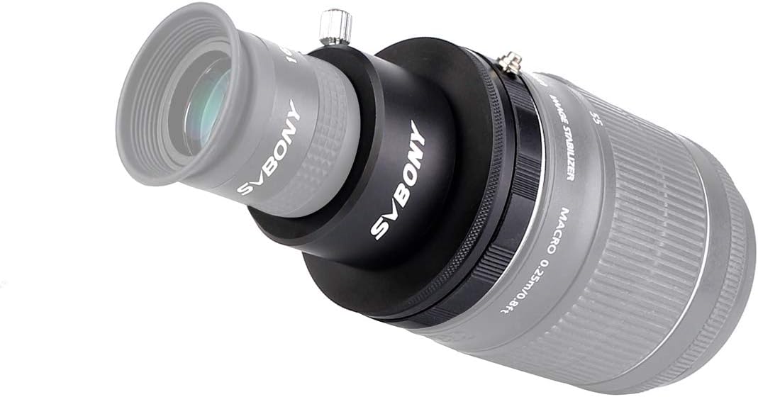 SVBONY SV149 Astronomical Telescope 1.25" Eyepiece Adapter for Canon DSLR Camera 1.25" Eyepiece and M42 Interface CCD Adapter Photo Guide Metal Adapter Aluminum Alloy Material