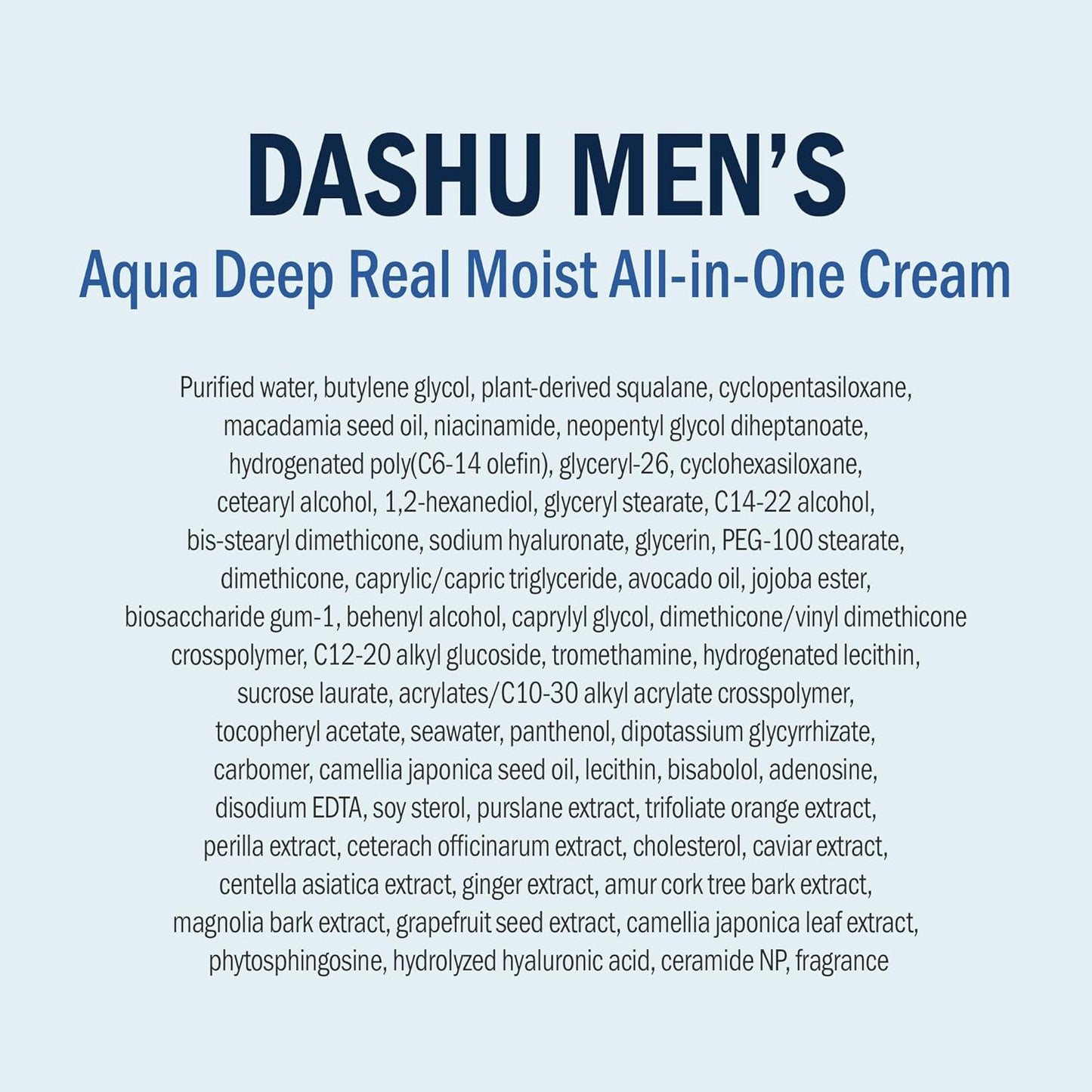 DASHU 5 in 1 Men's All-in-One Cream Aqua Real Moist All-in-One Cream Moisturizing Lotion Serum Dry Skin Normal Skin 5.17 fl oz