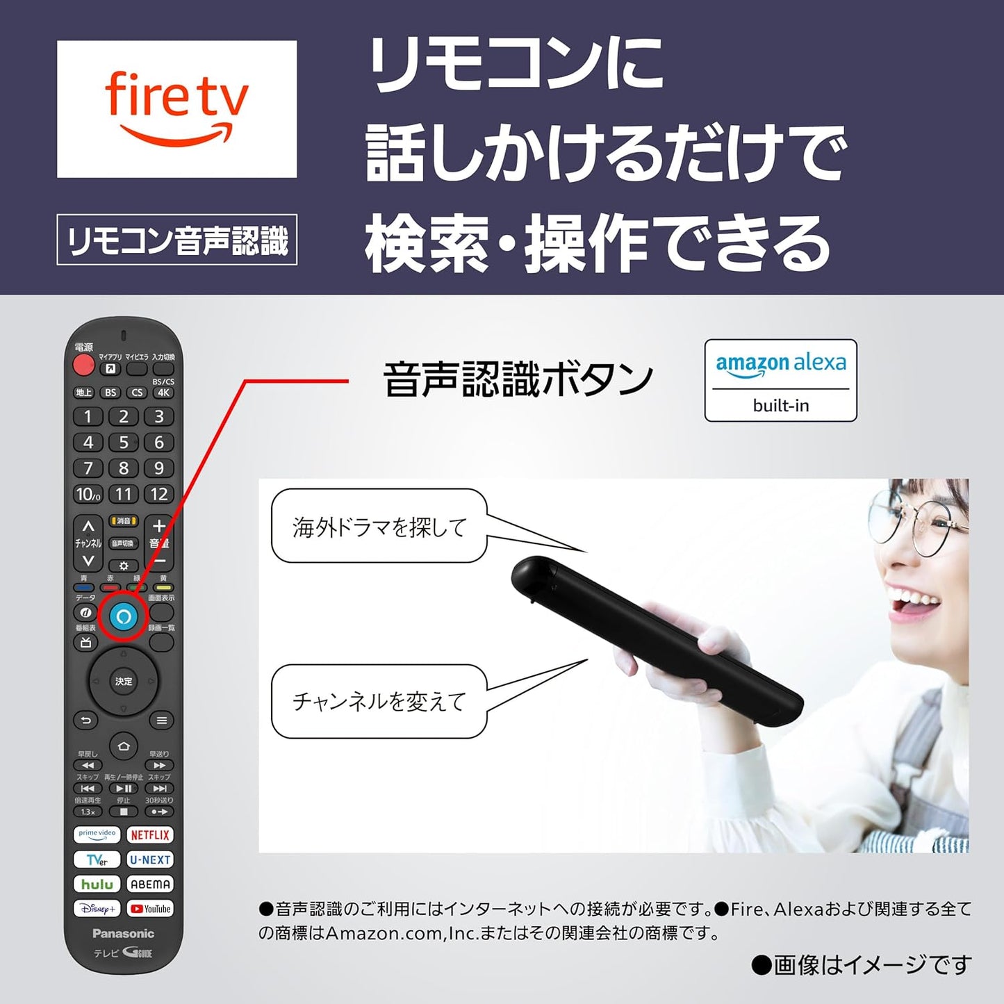 Panasonic 50V Type LCD TV 4K TV-50W80A VIERA with Fire TV Built-in 2024 Entry Model