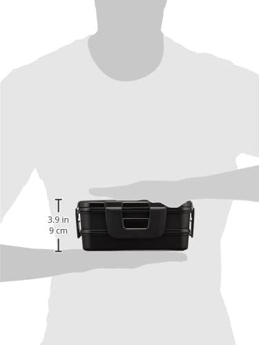 OSK BLW-26H Men's 2-Tier Lunch Box, Lockfour 17.2 fl oz (510 ml) + 14.9 fl oz (440 ml) (4 Locks, Securely Sealed, No Gaskets, Easy to Clean, Silver Ion), Made in Japan, Dishwasher Safe