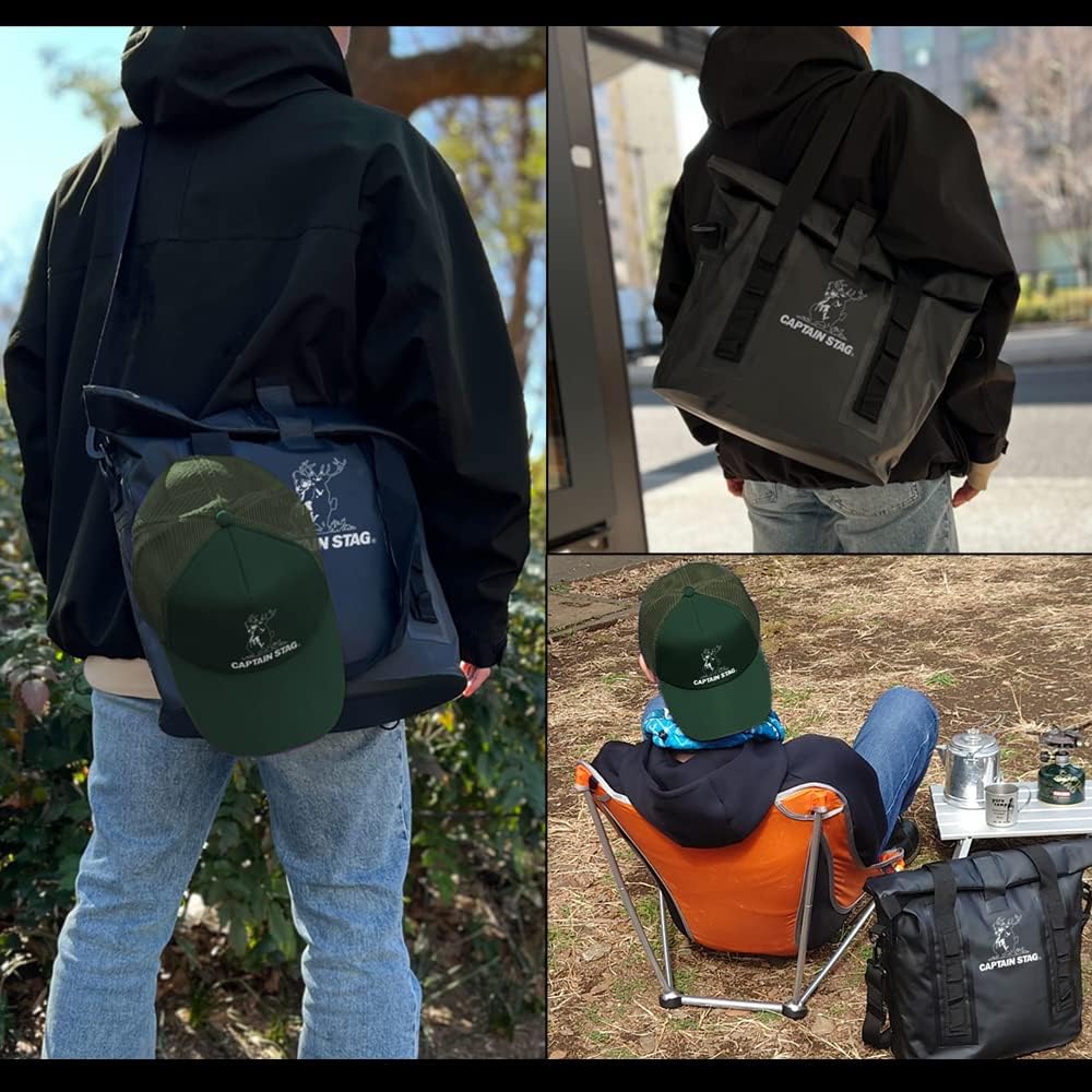 Two-Dimensional Cospa "Yuru Camp" x Captain Stag x Captain Stag Mesh Cap Black