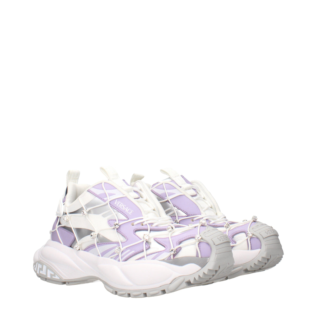 Versace ヴェルサーチ レディースs スニーカー ホワイト/ライラック ファブリック - Image 8