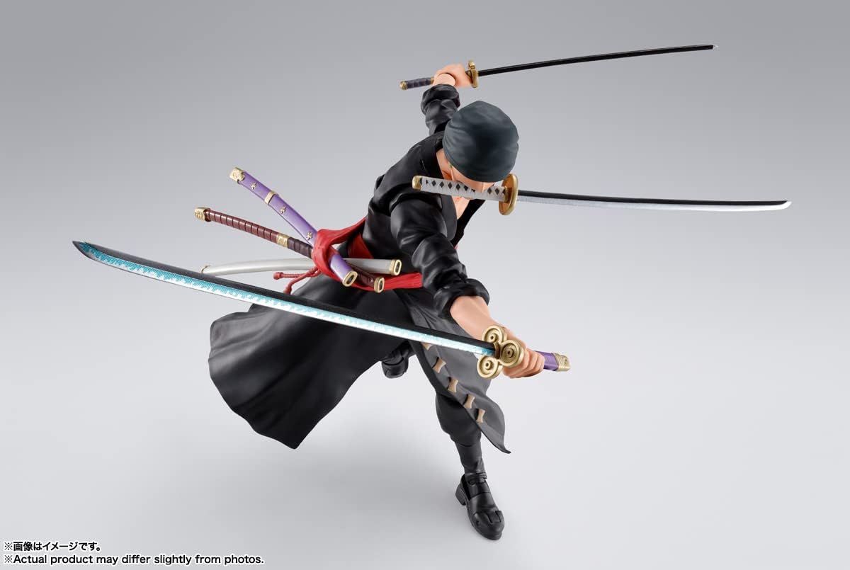 BANDAI SPIRITS S.H. Figuarts ONE PIECE Roronoa Zoro - Onigashima Invasion - Approx. 5.9 inches (150 mm), ABS & PVC, Pre-painted Action Figure