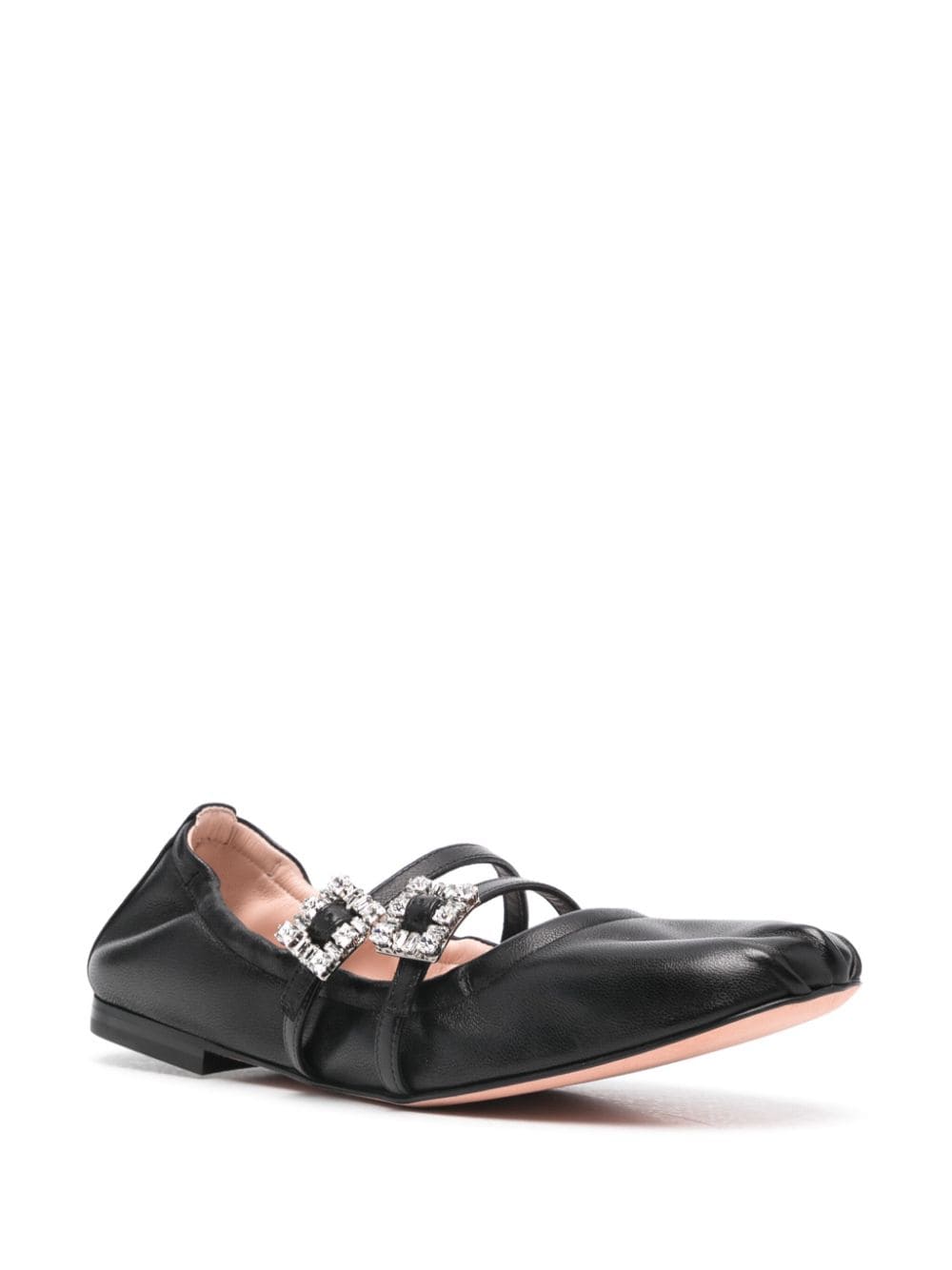 Roger Roger Vivier Mini Strap Strass Leather Ballet Flats - Image 8