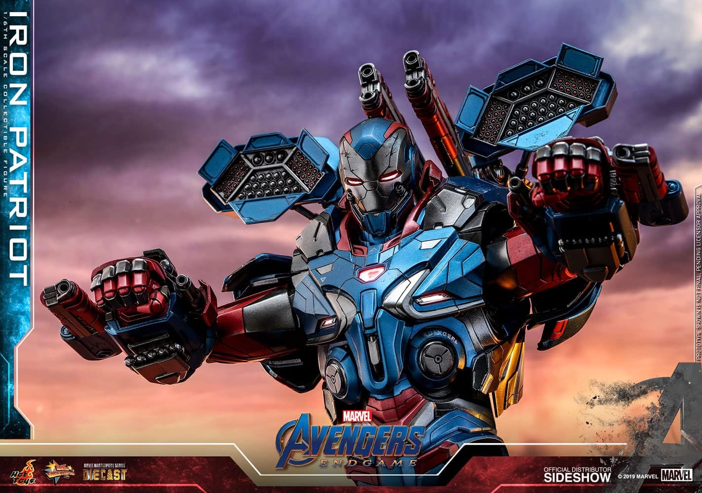 Movie Masterpiece DIECAST Avengers End Game 1/6 Scale Figure Iron Patriot