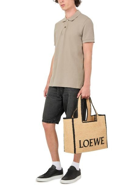 LOEWE Font large raffia tote bag - Image 8