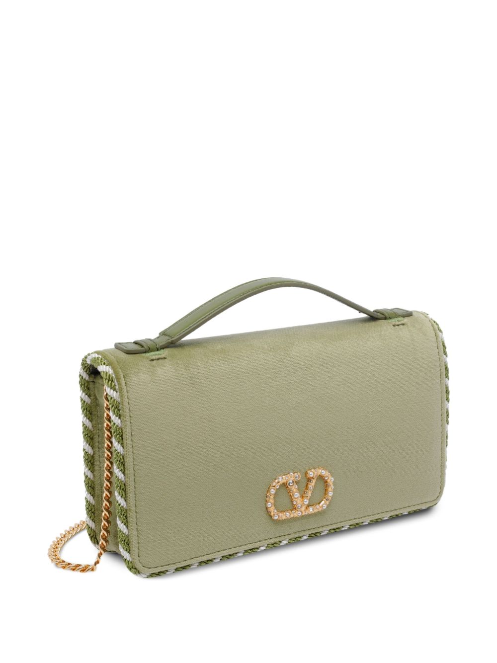 Valentino ヴァレンティノ ガラヴァーニ V ロゴ シグネチャー ベルベット ウォレット チェーン - Image 8