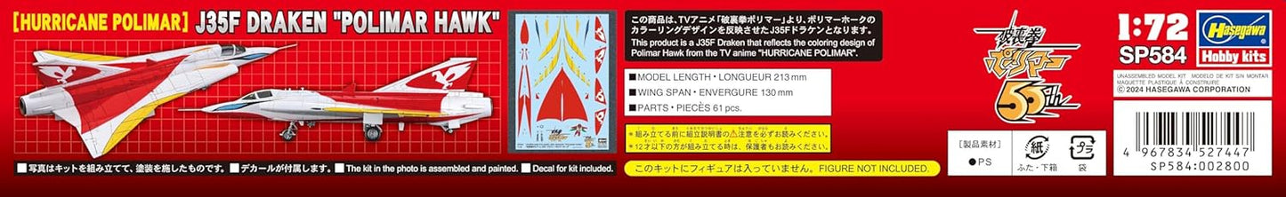 Hasegawa SP584 J35F Draken Polymer Hawk, 1/72 Scale Plastic Model