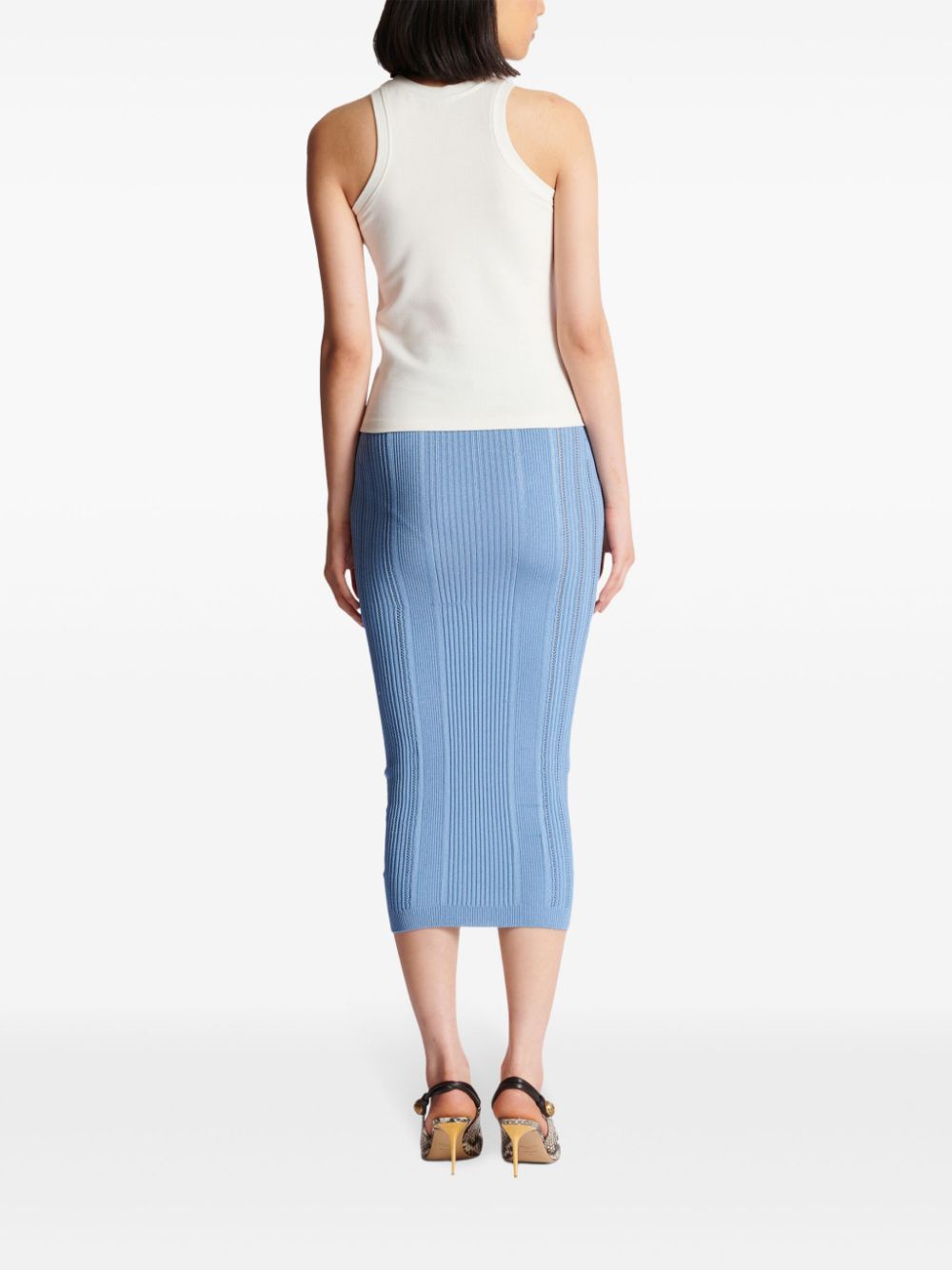 Balmain Paris 刺繍レトロPBを備えたバルメインパリタンクトップ - Image 8