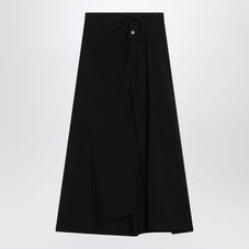 Balenciaga バレンシアガブラックウォッシュコットンマキシスカート - Image 8
