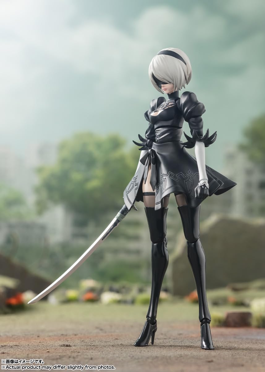 BANDAI SPIRITS S.H. Figuarts "NieR: Automata Ver. 1.1a" (Nier Automata Ver1.1a) 2B, Approx. 5.9 inches (150 mm), PVC & ABS, Pre-painted Action Figure
