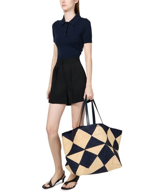 LOEWE Puzzle Fold Diamond XXL Tote in raffia - Image 8