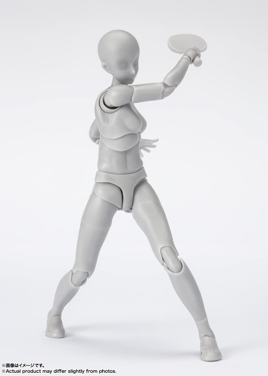 TAMASHII NATIONS S.H. Figuarts Body-chan -Sport-Edition DX Set (Gray Color Ver.) Approx. 5.3 inches (135 mm), PVC & ABS, Pre-painted Action Figure