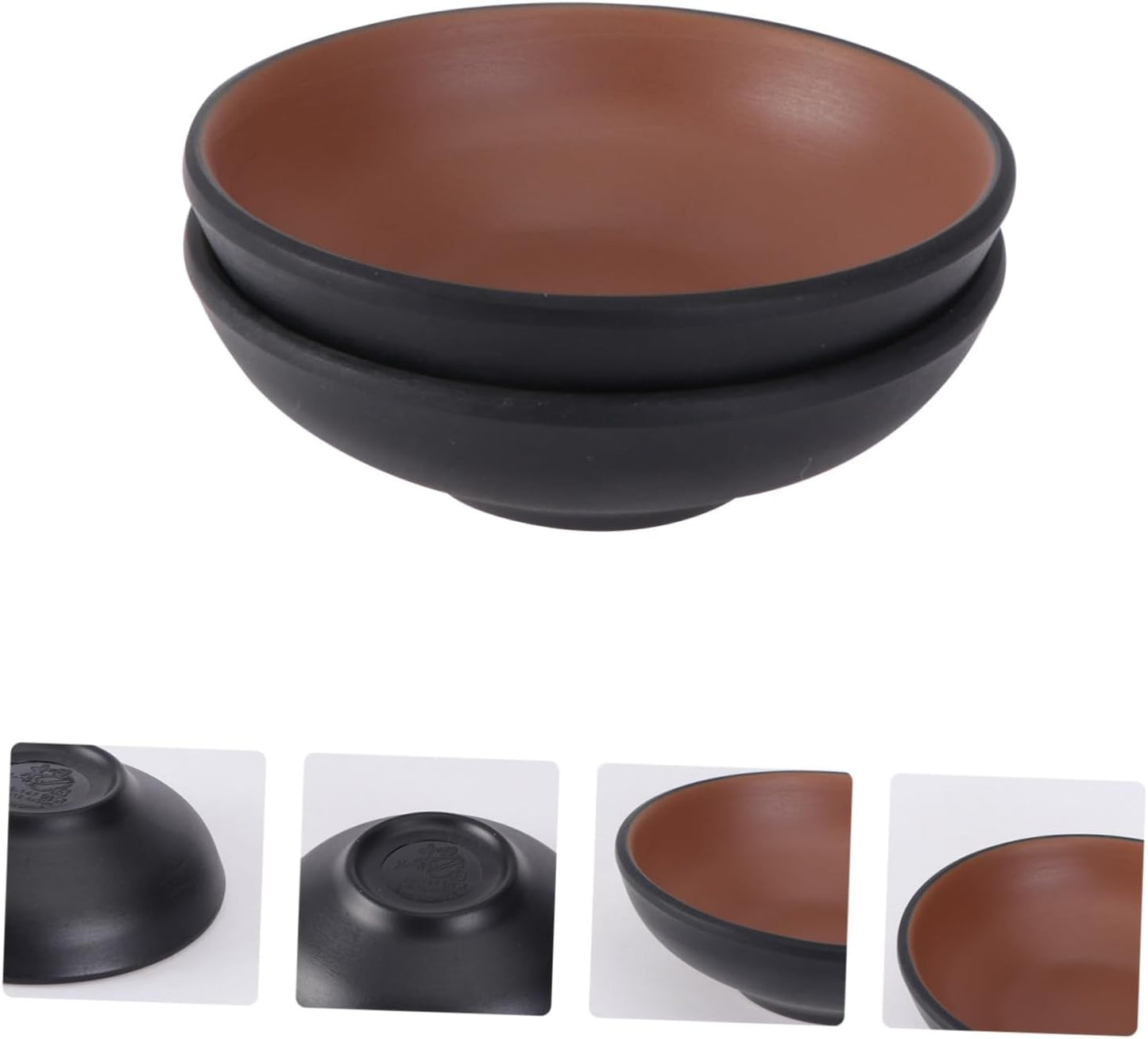 LALADEFIEE 2 Pcs Japanese Ramen Bowl Simple Ramen Bowl Udon Instant Ramen Bowl Japanese Style Tableware Chicken Ramen Bowl Miso Soup Bowl Japanese Rice Bowl Simple Style Tableware Melamine Black