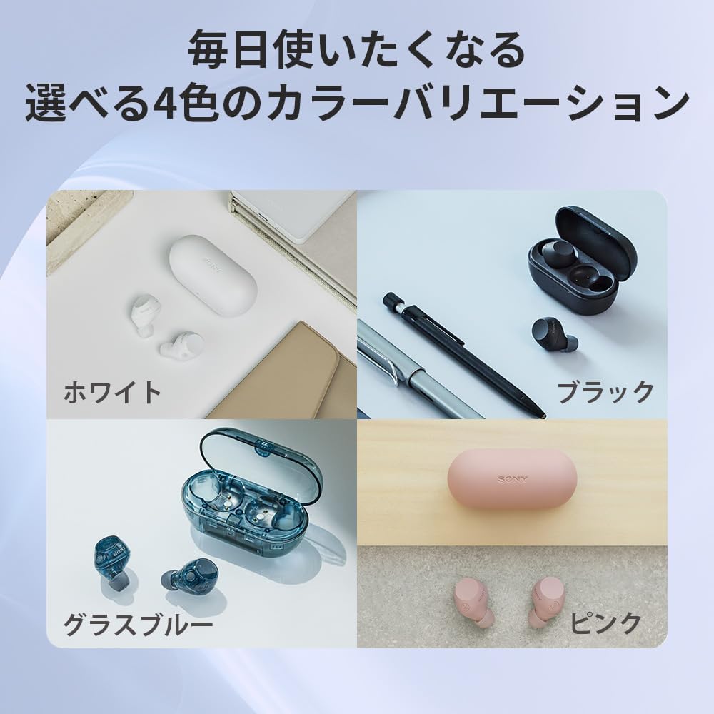Sony WF-C710N Glass Blue Wireless Earphones, High Performance Noise Canceling, Bluetooth Long Battery, External Sound Capture, IPX4 Splashproof, Lightweight, Compact, Multi-Point Connection
