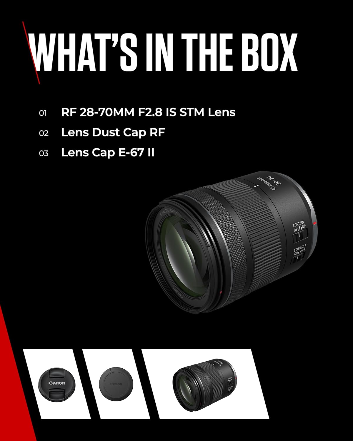 Canon RF28-70mm F2.8 STM Macro Camera Lens | Black