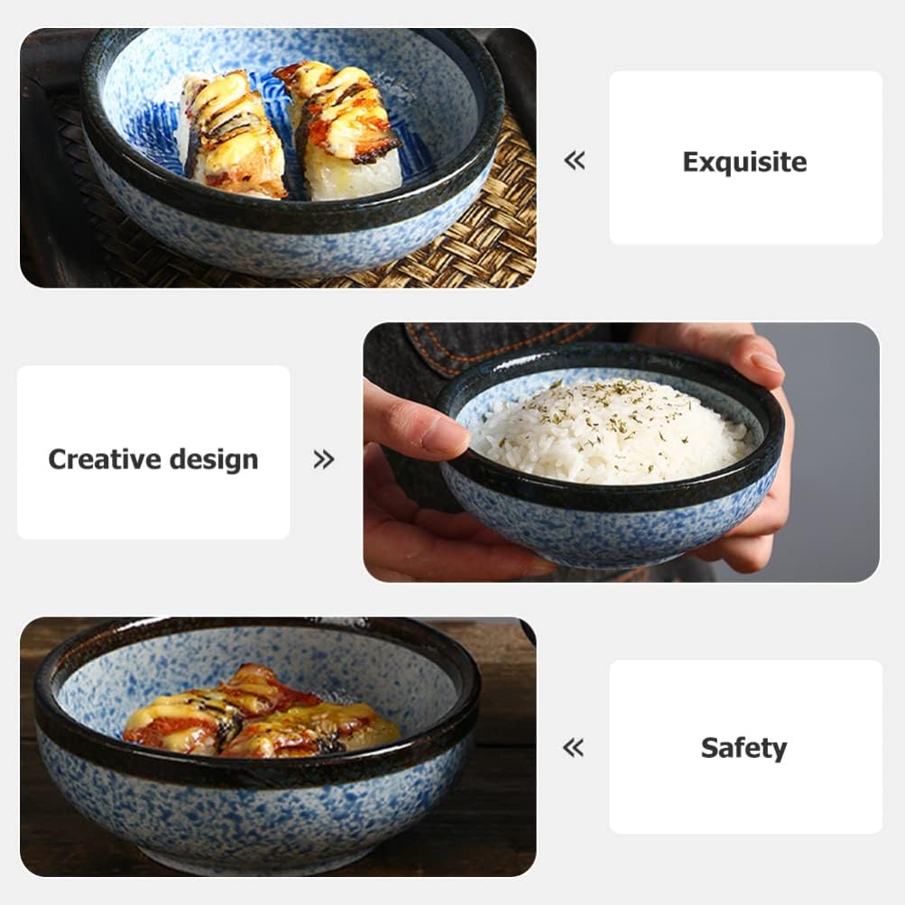 Ceramic Bowl, Ramen Bowl, Instant Ramen Bowl, Rice Bowl, Porcelain Soup Bowl for Udon, Asian Noodle A (Color: As Shown 2)